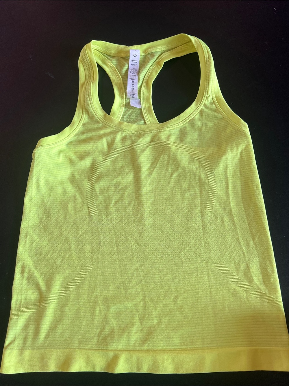 lululemon athletica Neon Yellow Racerback Tank Top